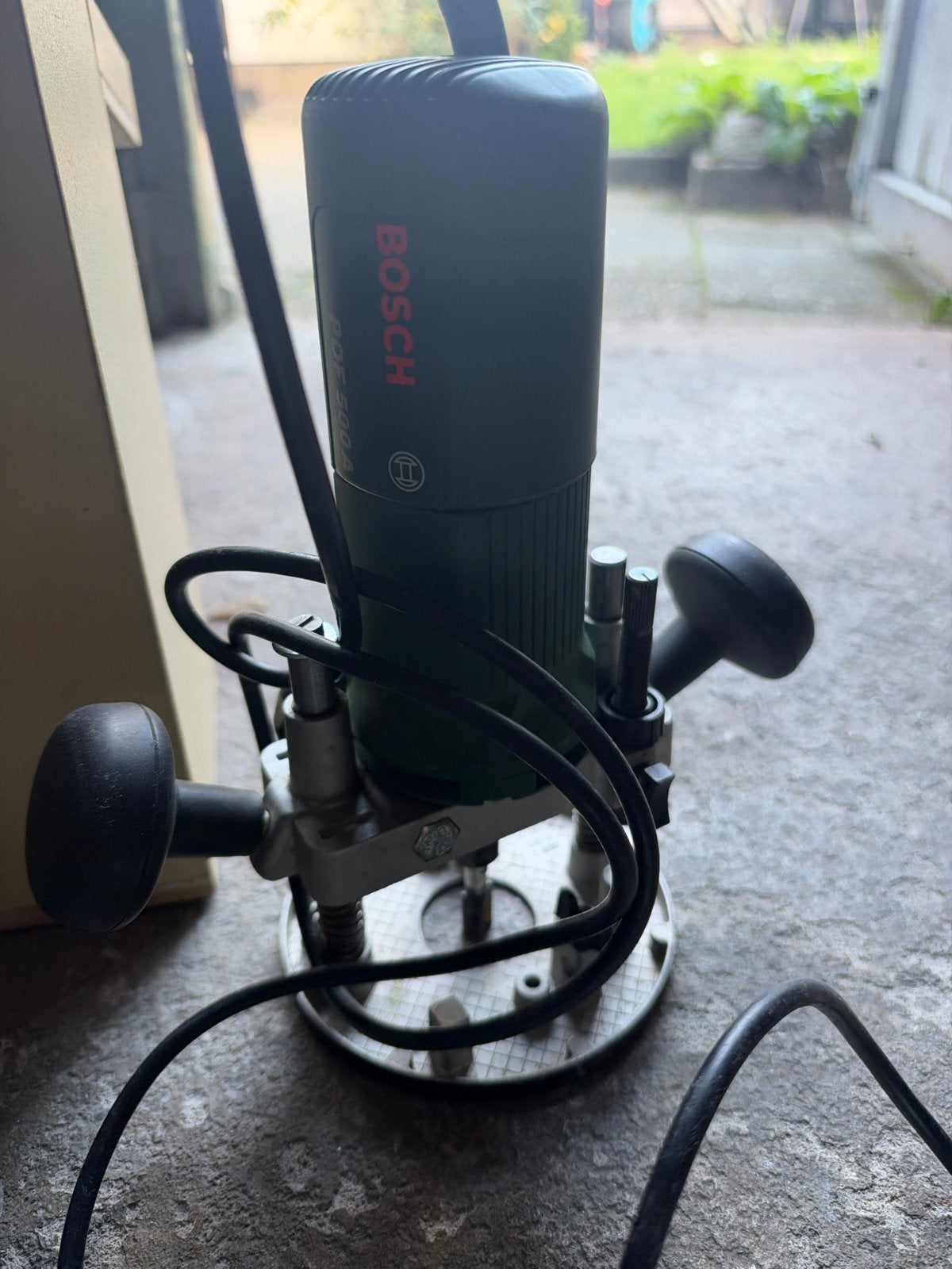 Bosch Bovenfrees POF 500A met accessoires, Ophalen, Gebruikt, Elektrisch, Bovenfrees