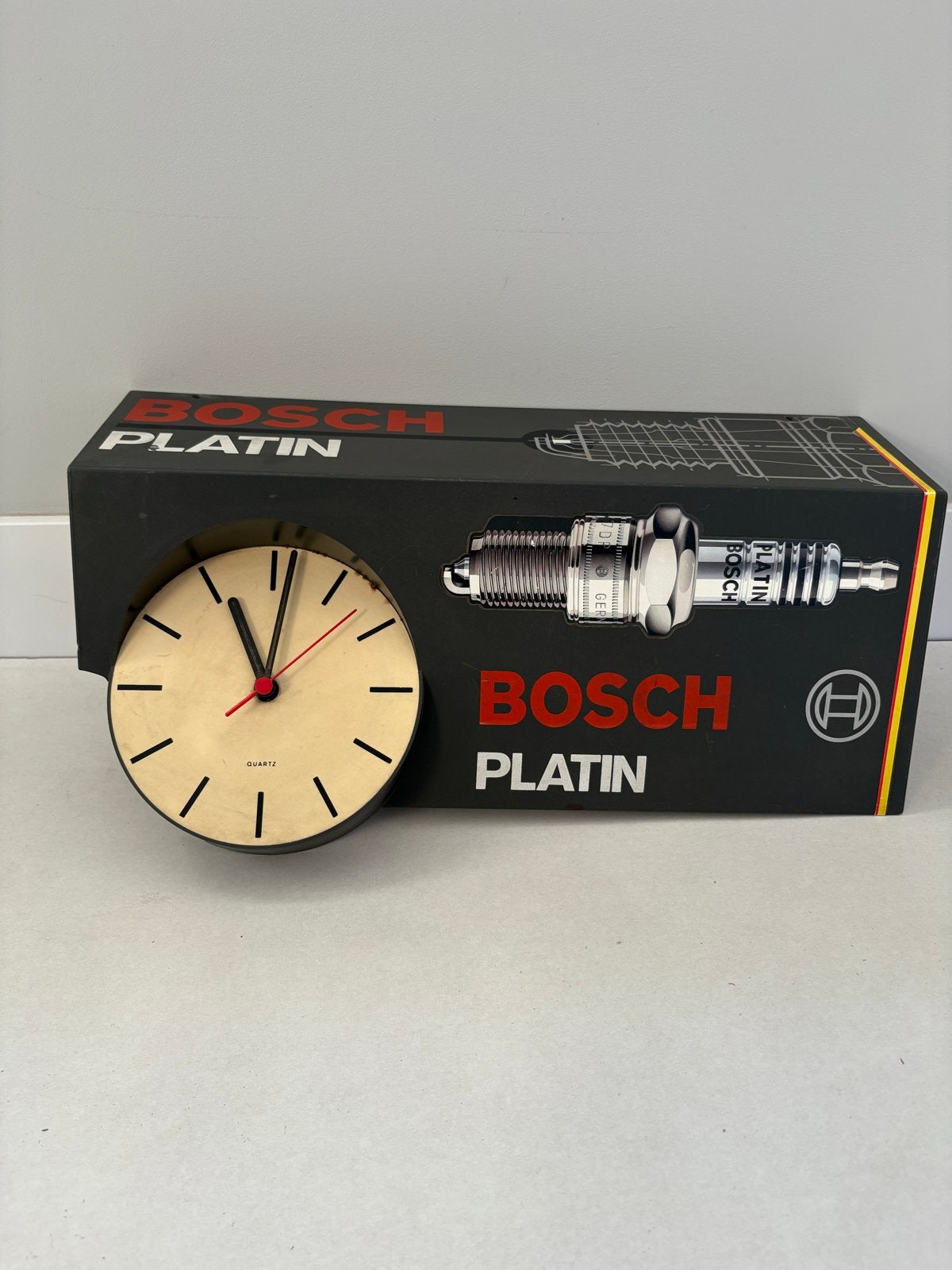 Bosch Platin bougie wandklok - Uniek design, Verzenden, Zo goed als nieuw, Gebruiksvoorwerp