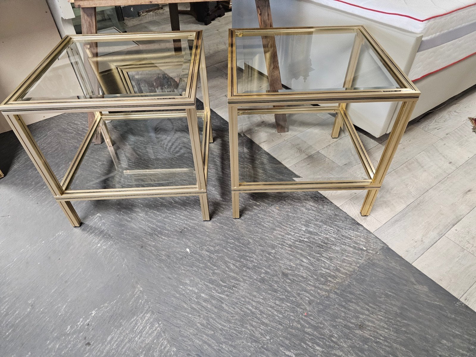 Pierre Vandel Paris bijzettafel, 55x55x55 cm, 45 tot 60 cm, Gebruikt, Metaal of Aluminium, Design, Modern