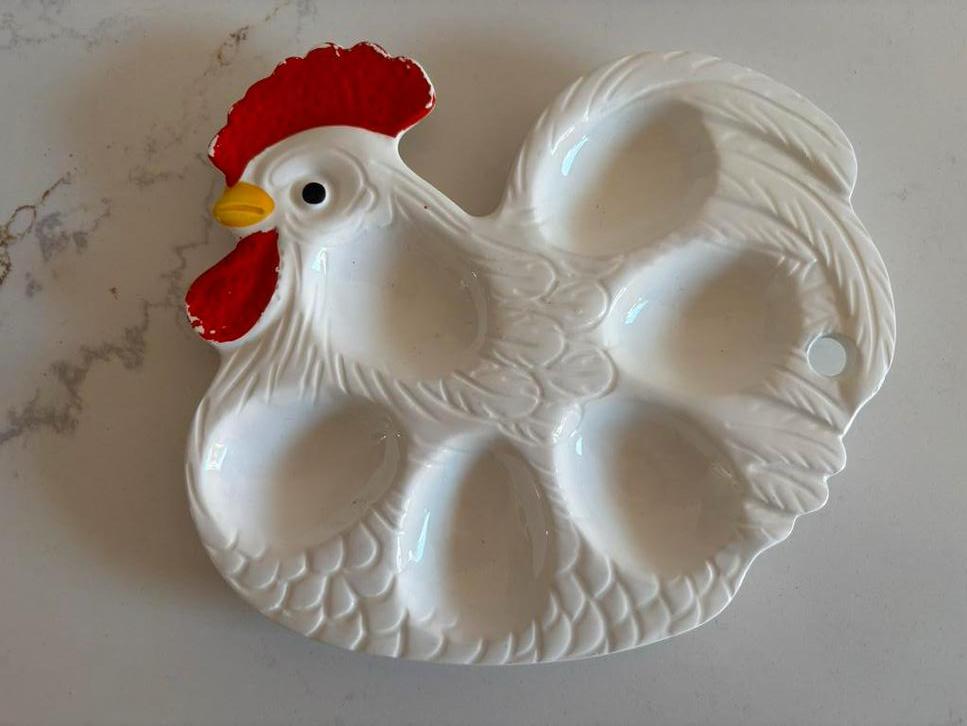 Vintage kip eierhouder schaal ~ leuk voor 🐣 Pasen, Antiek en Kunst, Antiek | Porselein, Ophalen of Verzenden