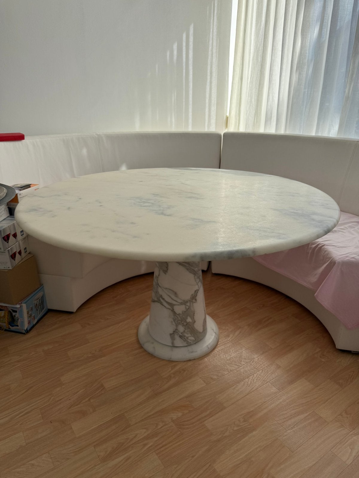 Marmer eettafel, Huis en Inrichting, Tafels | Eettafels, Ophalen, Overige materialen, 100 tot 150 cm, Rond