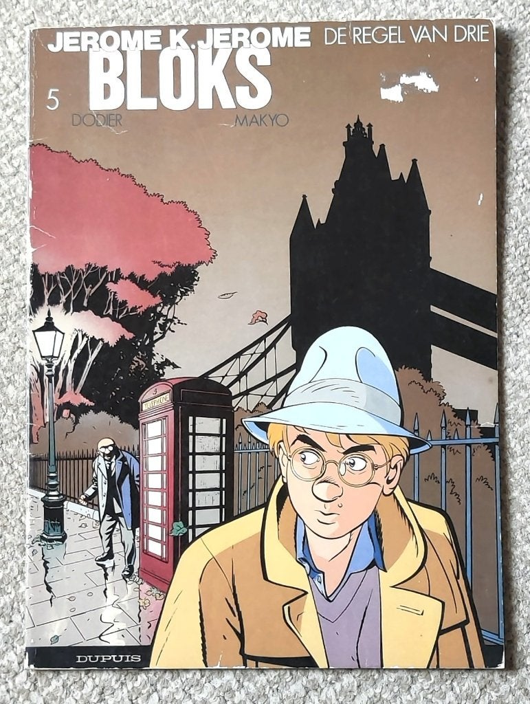 Stripalsbum Jerome Bloks 1987 De regel van drie  1 ste druk, Boeken, Stripboeken, Eén stripboek, Ophalen of Verzenden, Gelezen