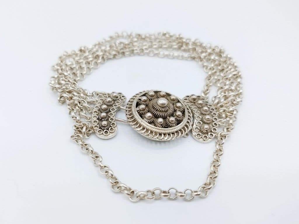 Zilveren armband, jasseron schakel, Zeeuwse knop, 21 cm, Info@zilverwebsite.nl, Verzenden, Zo goed als nieuw, Zilverwebsite.nl