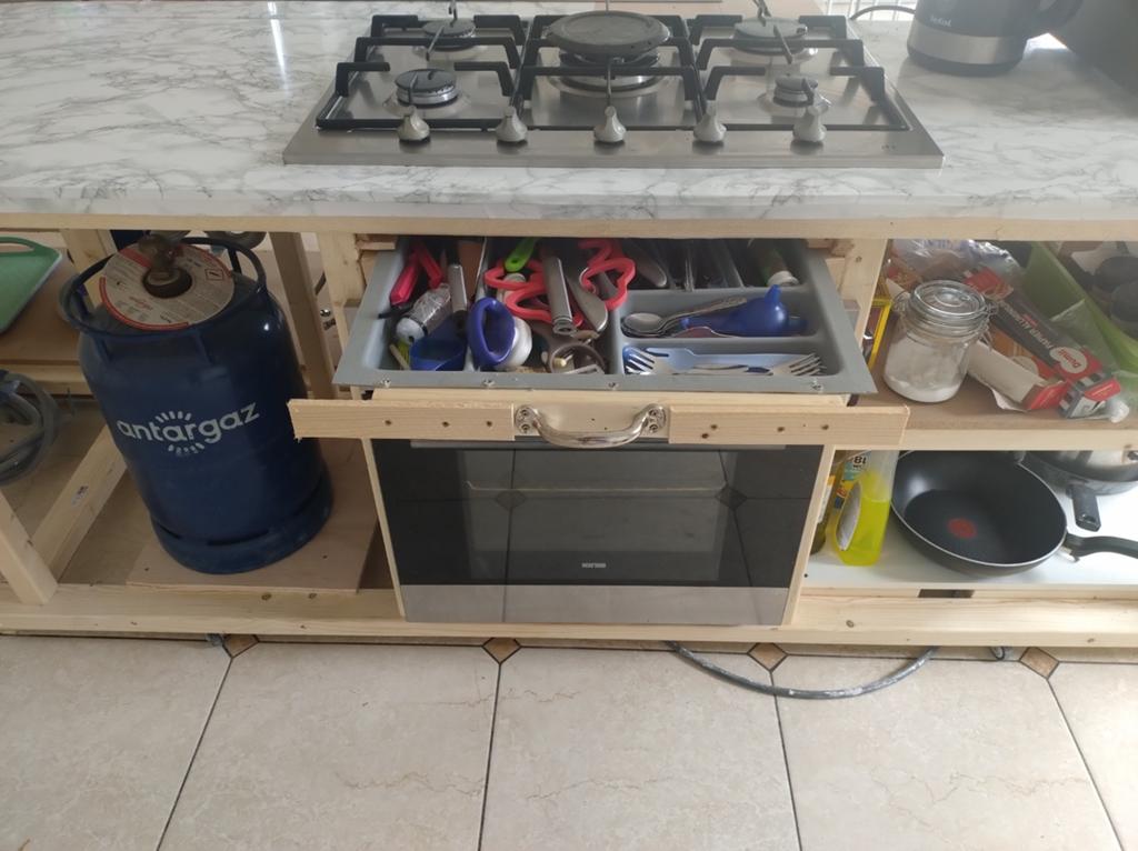Mobiele keuken op wieltjes, Ophalen, Gebruikt, Wit, Overige typen