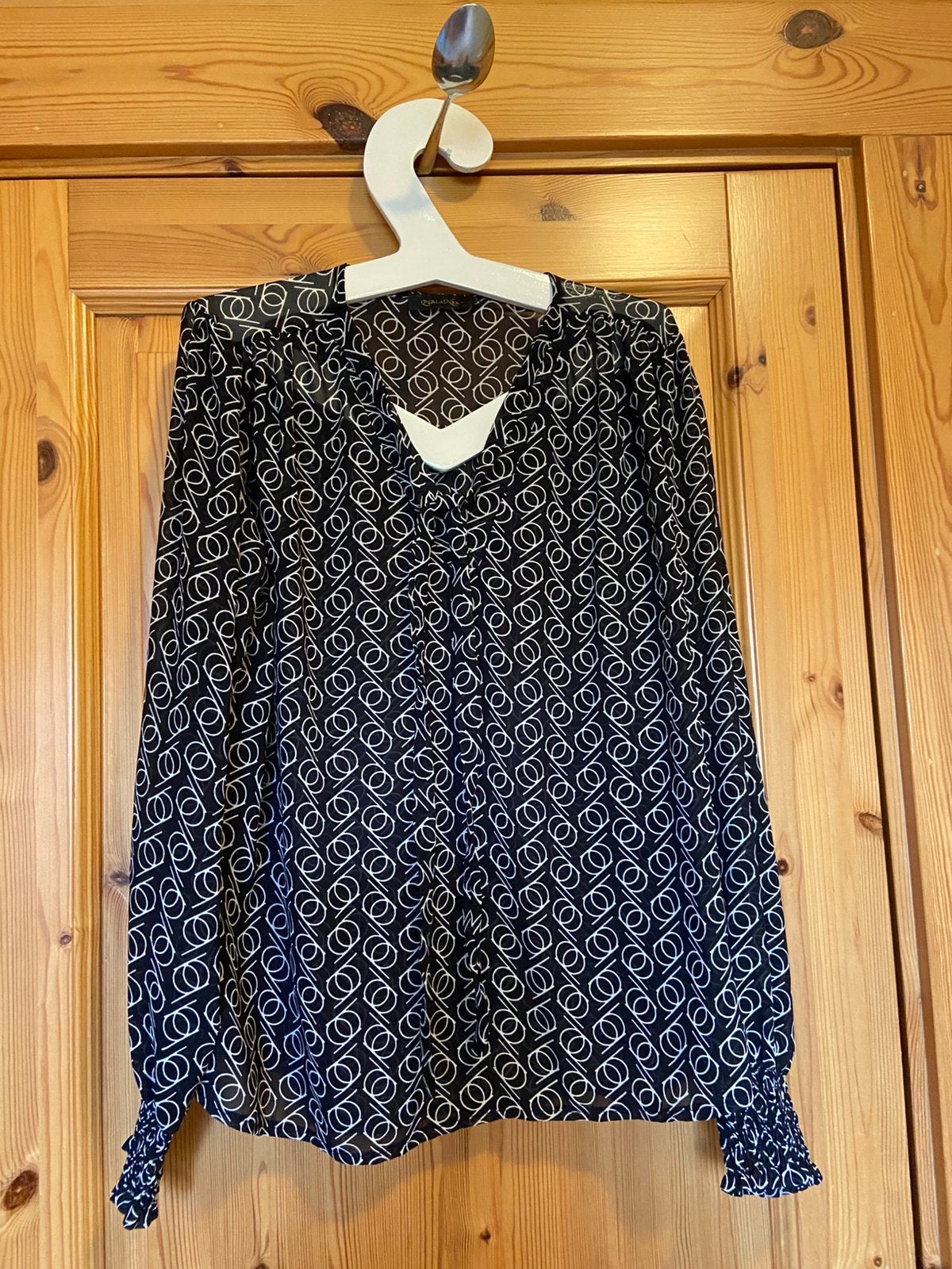 Blouse zwart Perla Nera lange mouw, Ophalen of Verzenden, Zo goed als nieuw, Zwart