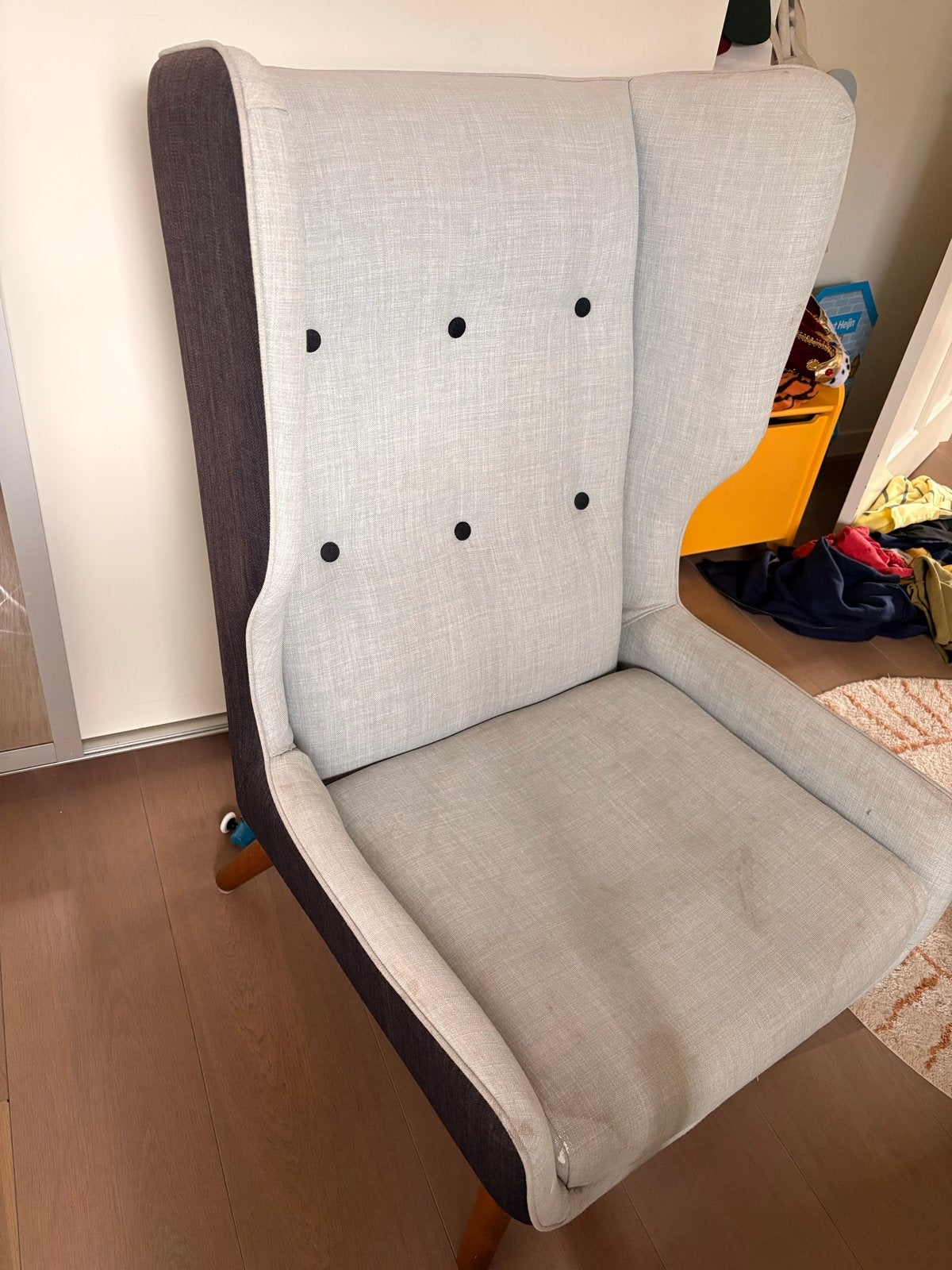 Comfortabele stoffen fauteuil, Huis en Inrichting, Stoelen, Ophalen, Gebruikt, Eén, Stof