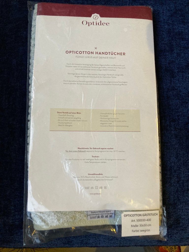 Optidee gastendoek handdoek opticotton groen 30x50 cm doeken, Overige merken, Handdoek, Nieuw, Ophalen of Verzenden