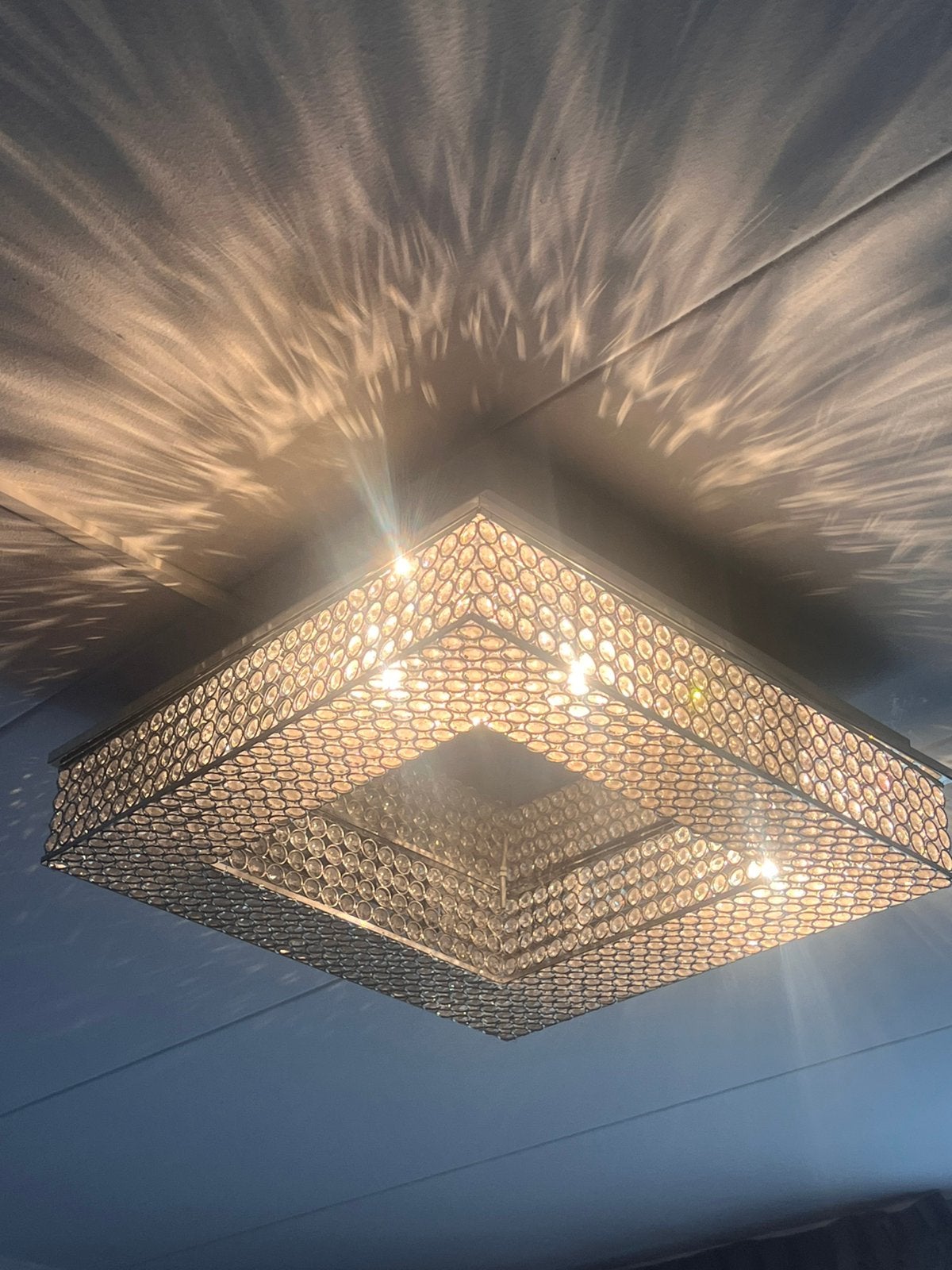 Prachtige kristallen lamp hanglamp kristal luxe hotel glam, Ophalen, Zo goed als nieuw