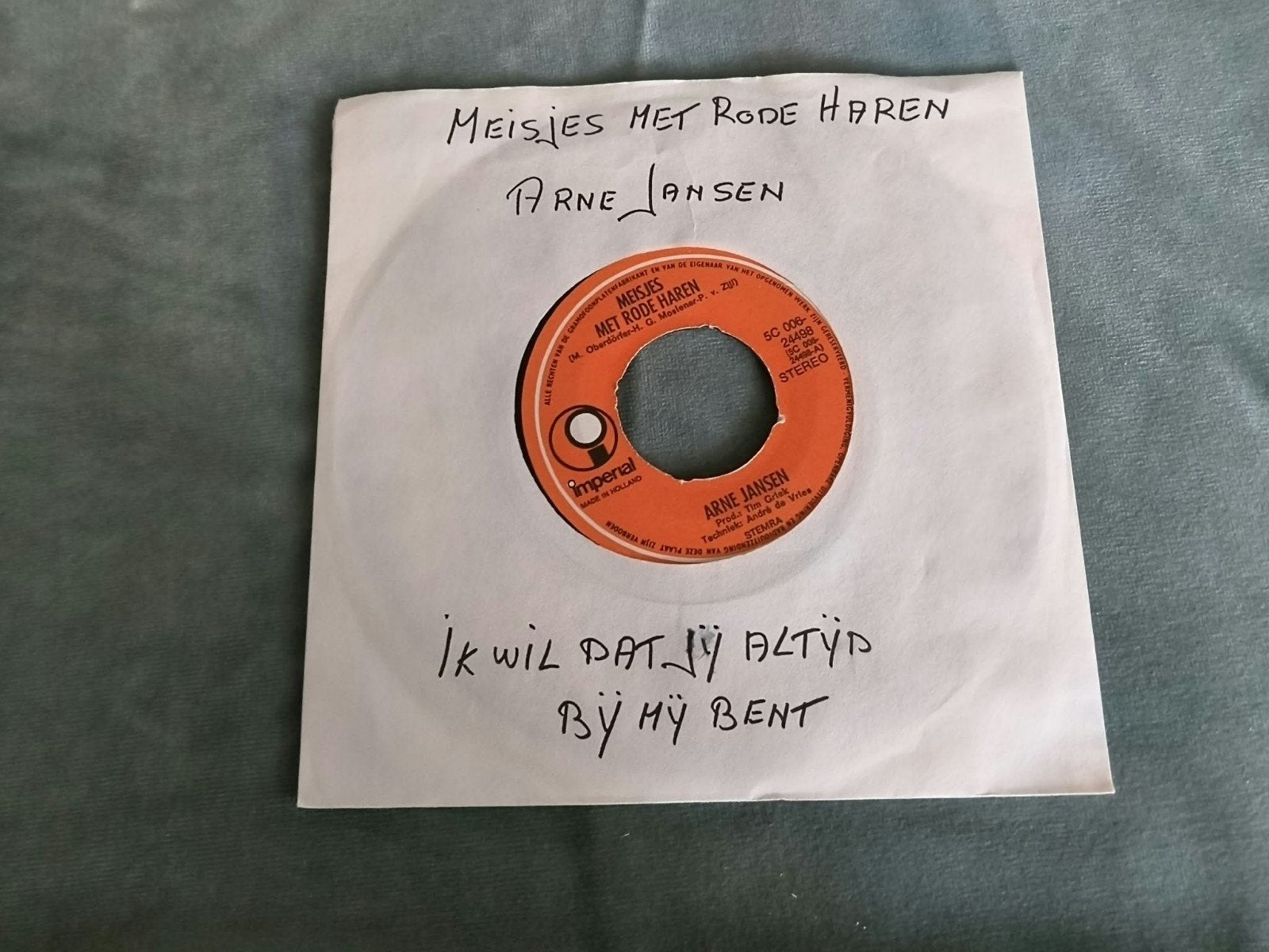 Arne Jansen - Meisjes Met Rode Haren / Ik Wil Dat Jij Altijd, Cd's en Dvd's, Gebruikt, 7 inch, Ophalen of Verzenden, EP