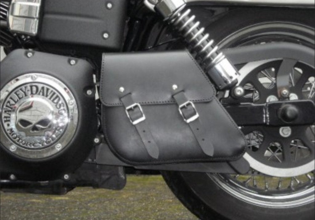 Harley Davidson dyna swingarmtas echt leer merk Longride, Ophalen of Verzenden, Gebruikt