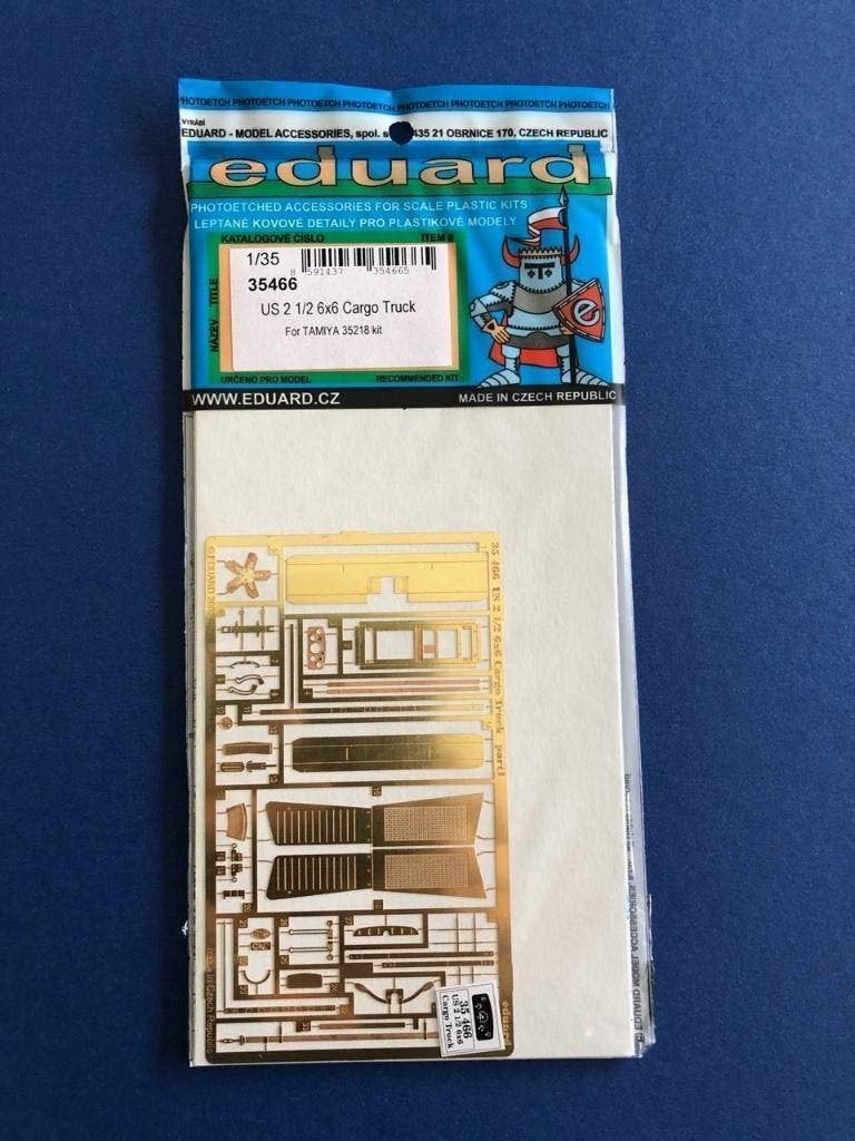Tamiya US 21/2t Truck incl EDU PE set 1/35 35218 35466, 1:32 tot 1:50, Nieuw, Ophalen of Verzenden, Truck