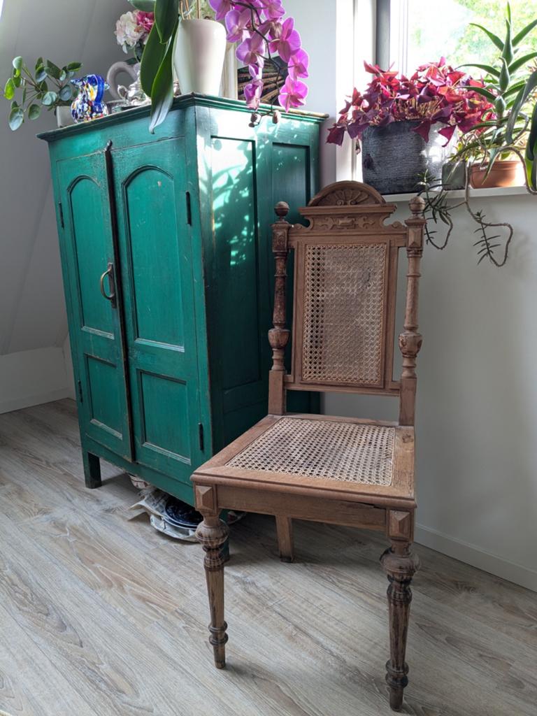 Antieke houten stoel/ vintage stoel, Antiek en Kunst, Ophalen