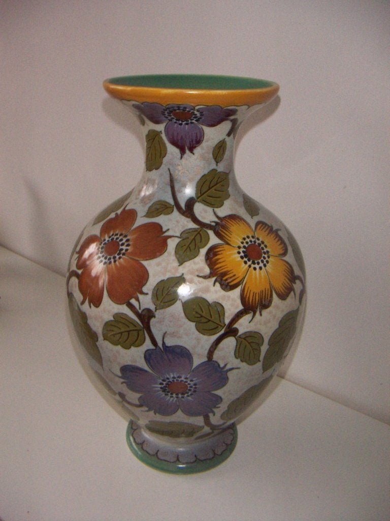 Zuid Holland Gouda plateel keramiek grote vaas jr.ca.1935., Ophalen of Verzenden