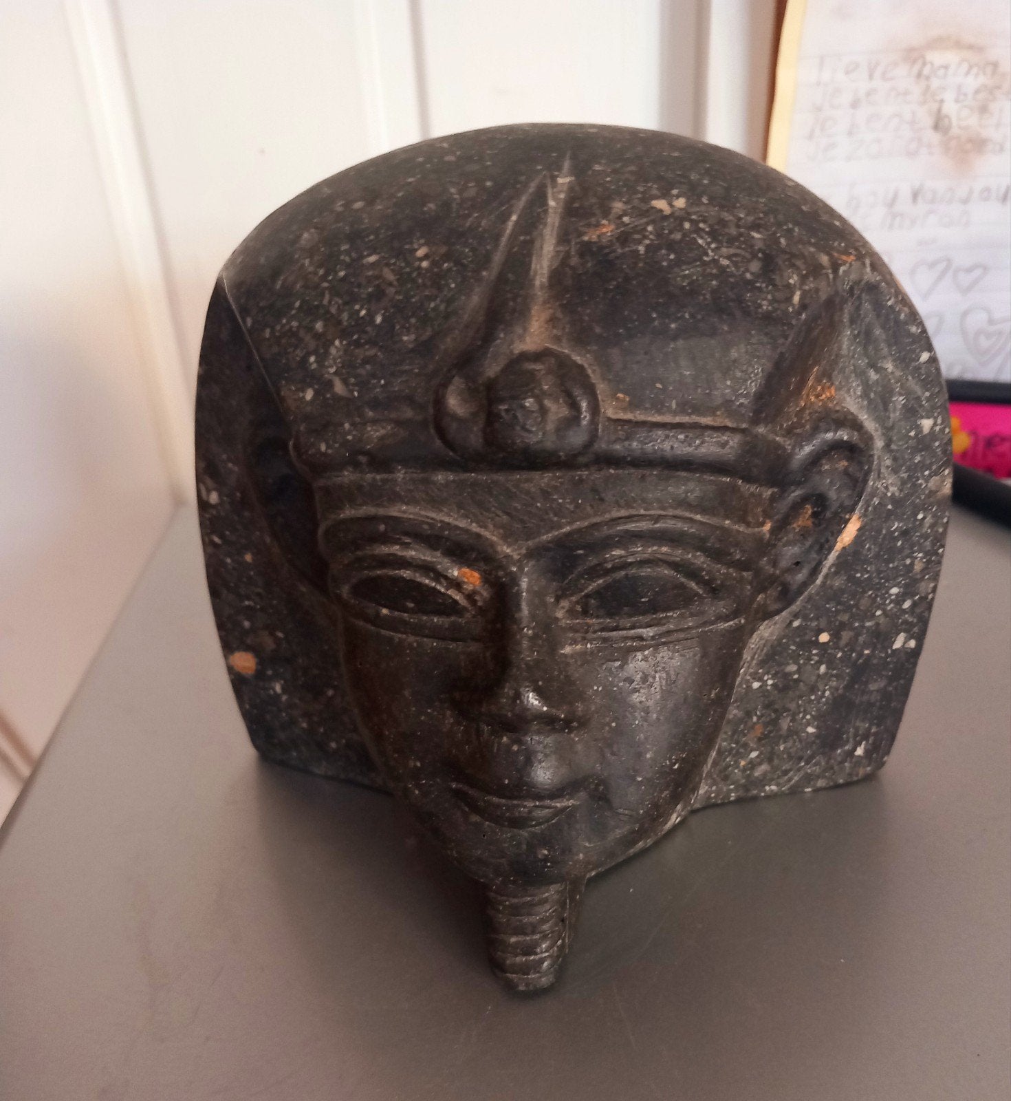 Antiek Egyptisch Buste Beeld - Farao, Buste, Ophalen of Verzenden, Handgemaakt, Steen of Keramiek