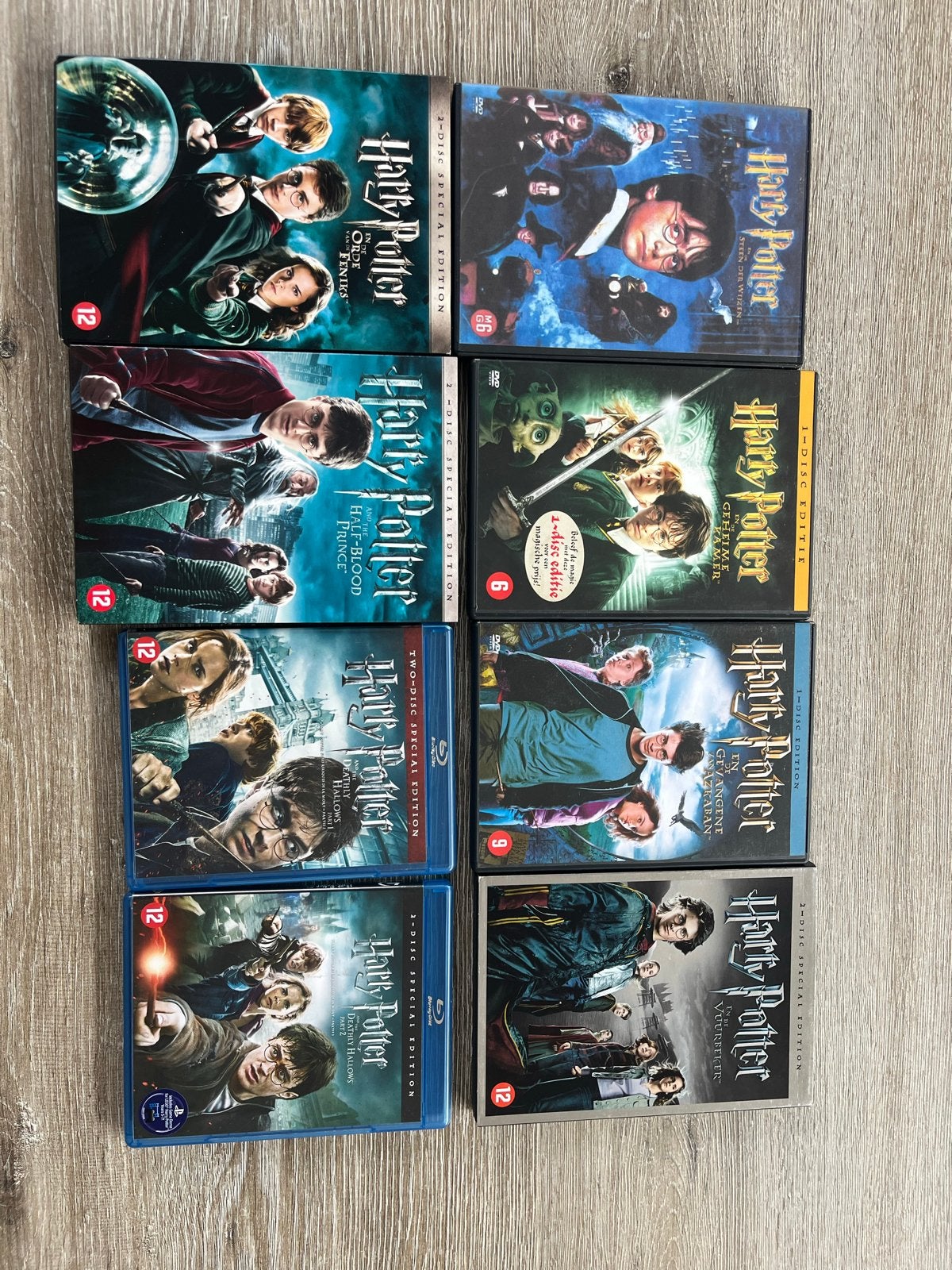 Harry Potter DVD's - Deel 1 (niet origineel) en 2 t/m 8, Nederlands, Fantasy, Ophalen of Verzenden, Vanaf 12 jaar