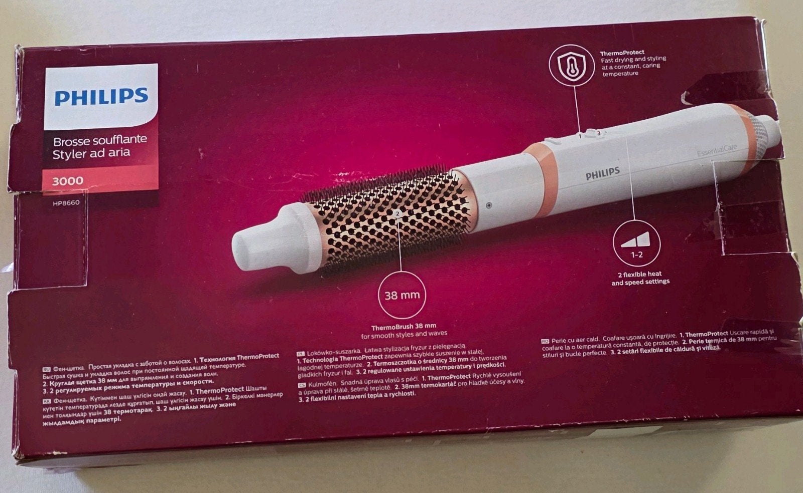 Philips Brosse Soufflante Styler ad Aria 3000 HP8660, Ophalen of Verzenden, Zo goed als nieuw, Krultang of Stijltang
