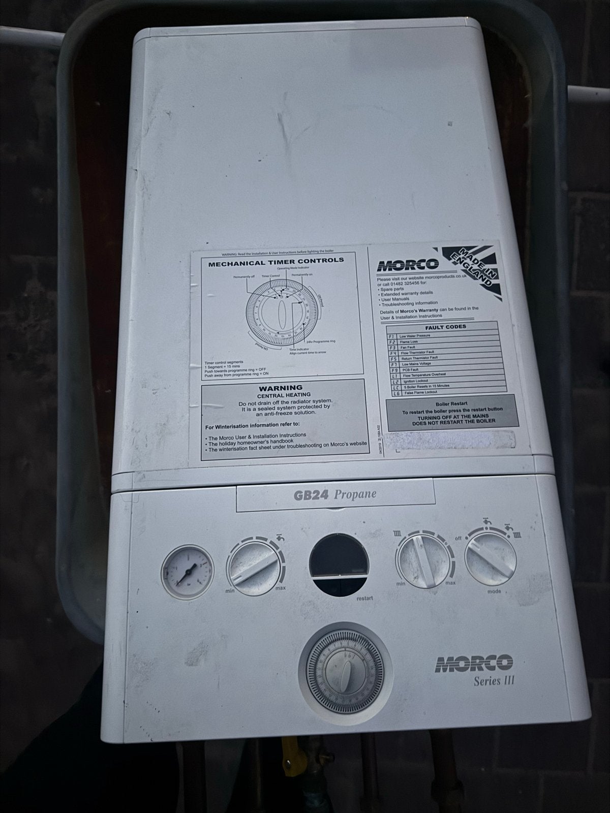 Morco GB24 Propaan CV-ketel, Ophalen, Gebruikt, Cv-ketel of Combi-ketel