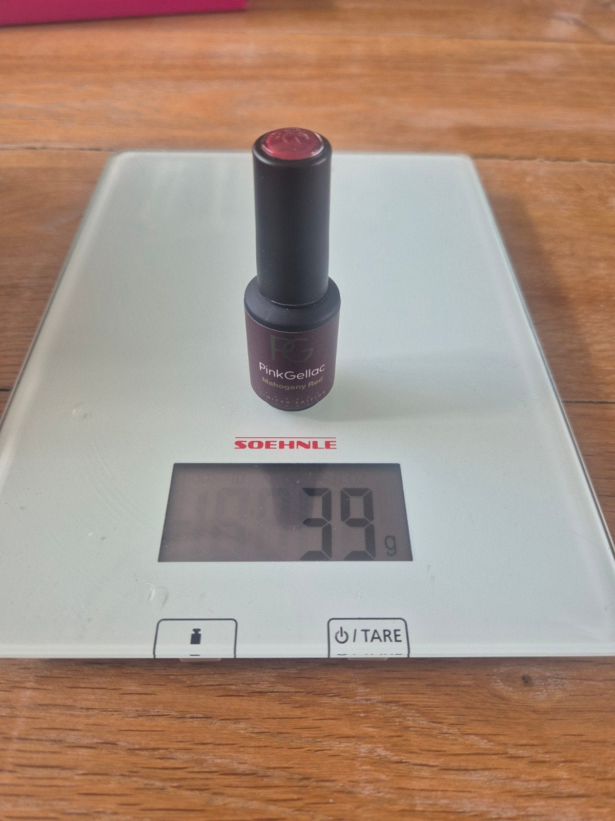 Pink Gellac mahogony red, Ophalen of Verzenden, Zo goed als nieuw, Overige kleuren, Handen en Nagels