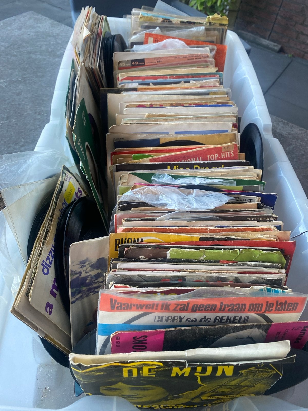 Collectie van 250-300 singeltjes uit de jaren 60-70, Cd's en Dvd's, Vinyl Singles, Gebruikt, Verzenden, 7 inch, Complilatie