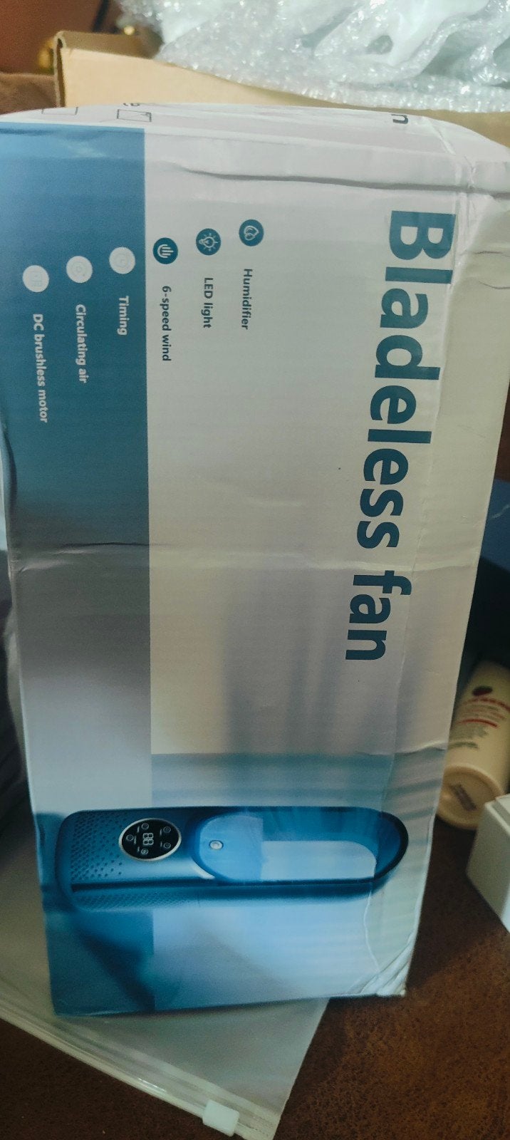 Bladeless ventilator met bevochtiger en LED-licht, Ophalen of Verzenden, Nieuw, Overige