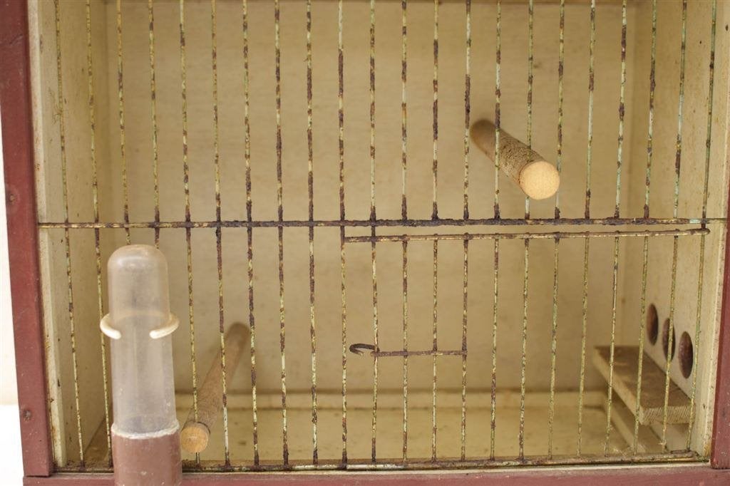 Vogelkooi van hout 46230, Ophalen of Verzenden, Gebruikt, Hout, Vogelkooi