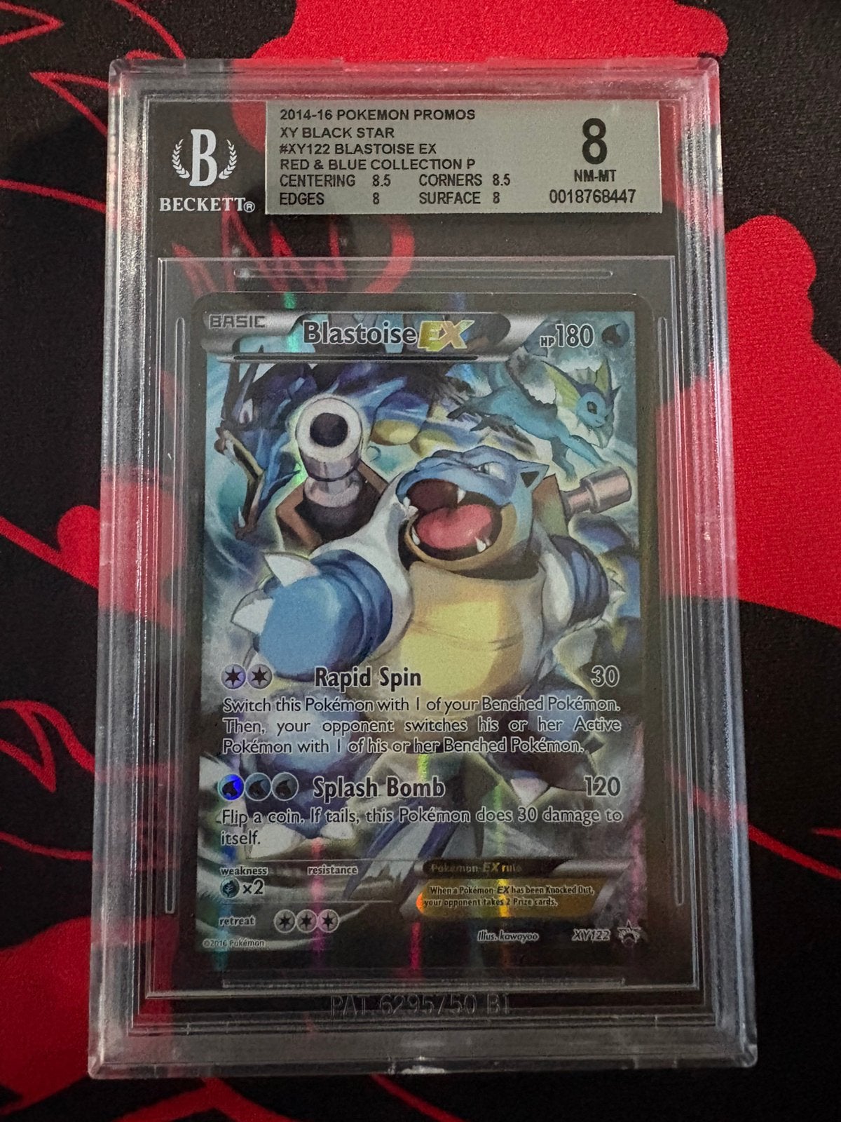 Blastoise EX XY122 Promo – Beckett 8, Ophalen of Verzenden, Zo goed als nieuw