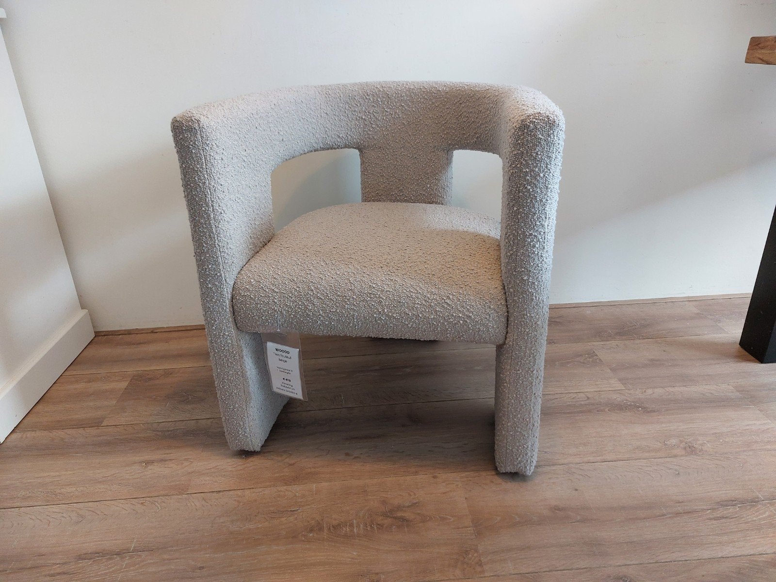 WOOOD Tiwa fauteuil beige, Nieuw!, Ophalen, Zo goed als nieuw, 50 tot 75 cm, Modern