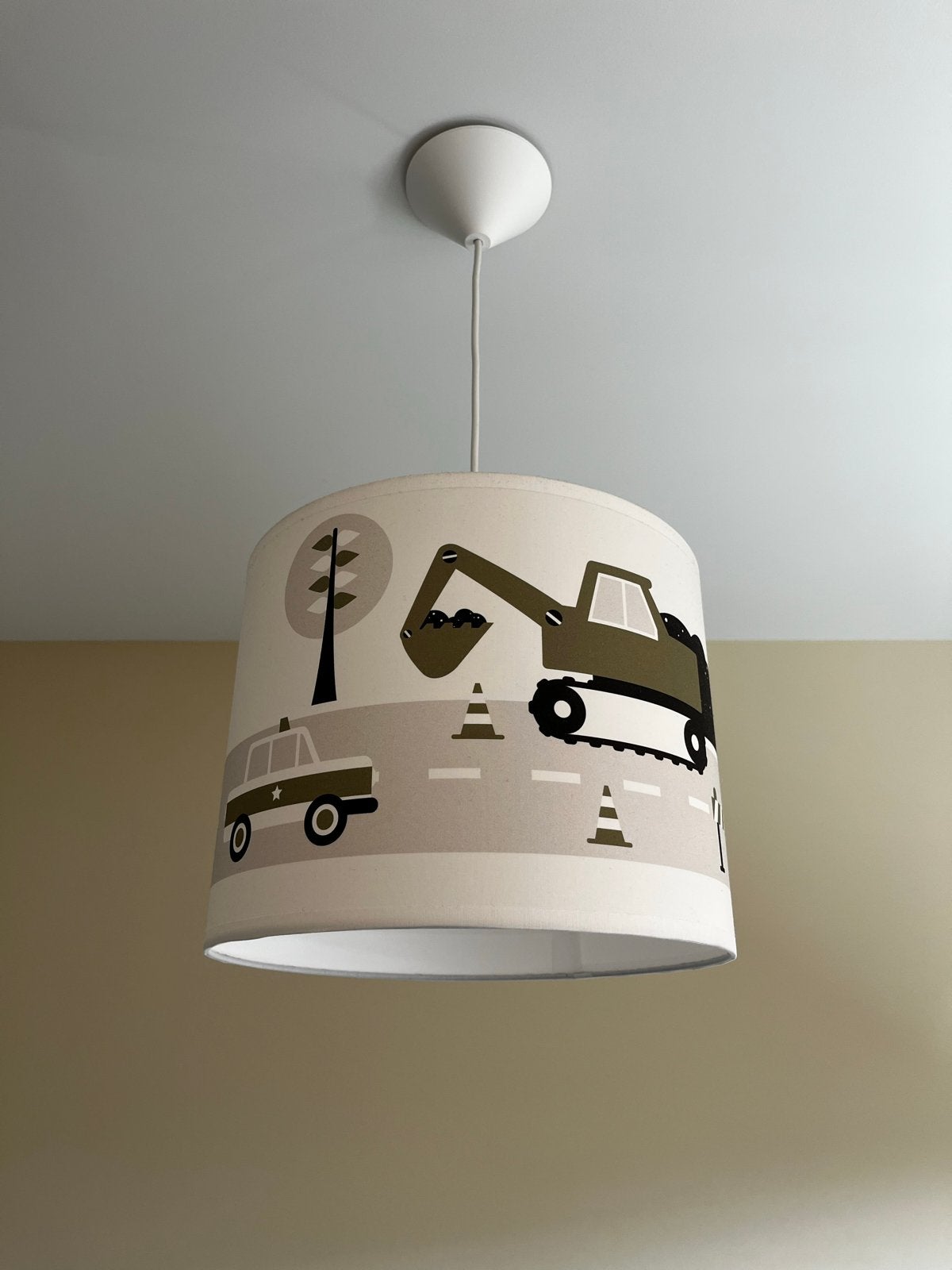Kinderlamp met voertuigen - Plafondlamp kinderkamer, Ophalen, Overige merken, Gebruikt, Meerkleurig