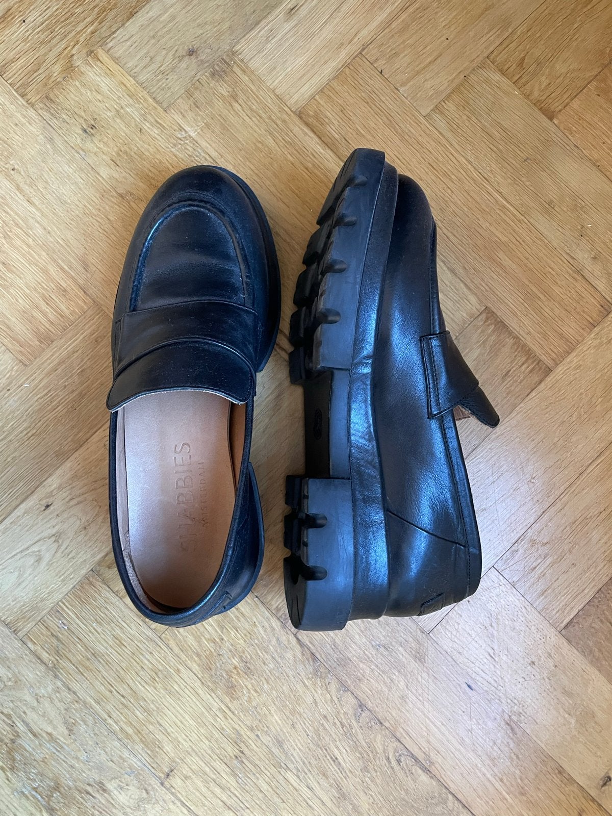 Hoge loafers Shabbies, maat 41, nieuw, Kleding | Dames, Schoenen, Verzenden, Nieuw, Zwart, Instappers