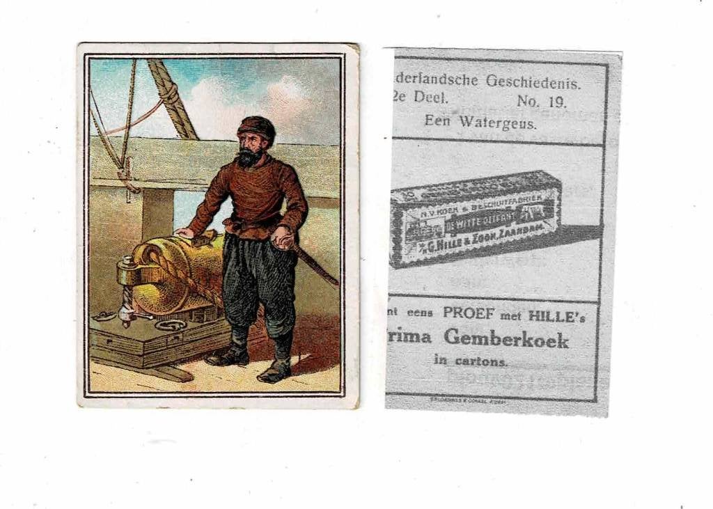 Oude plaatje van "HILLE 's BESCHUIT", Verzamelen, Verzenden, Zo goed als nieuw, Overige typen
