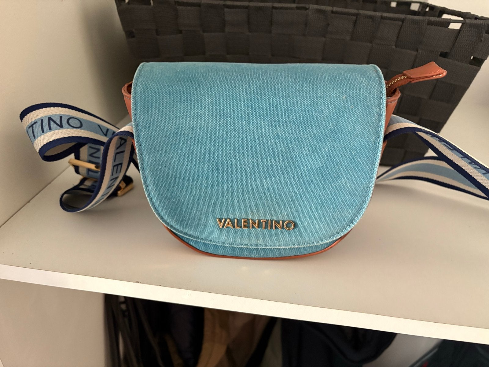 Valentino schoudertasje - Blauw/Bruin, Ophalen of Verzenden, Zo goed als nieuw, Blauw, Schoudertasje