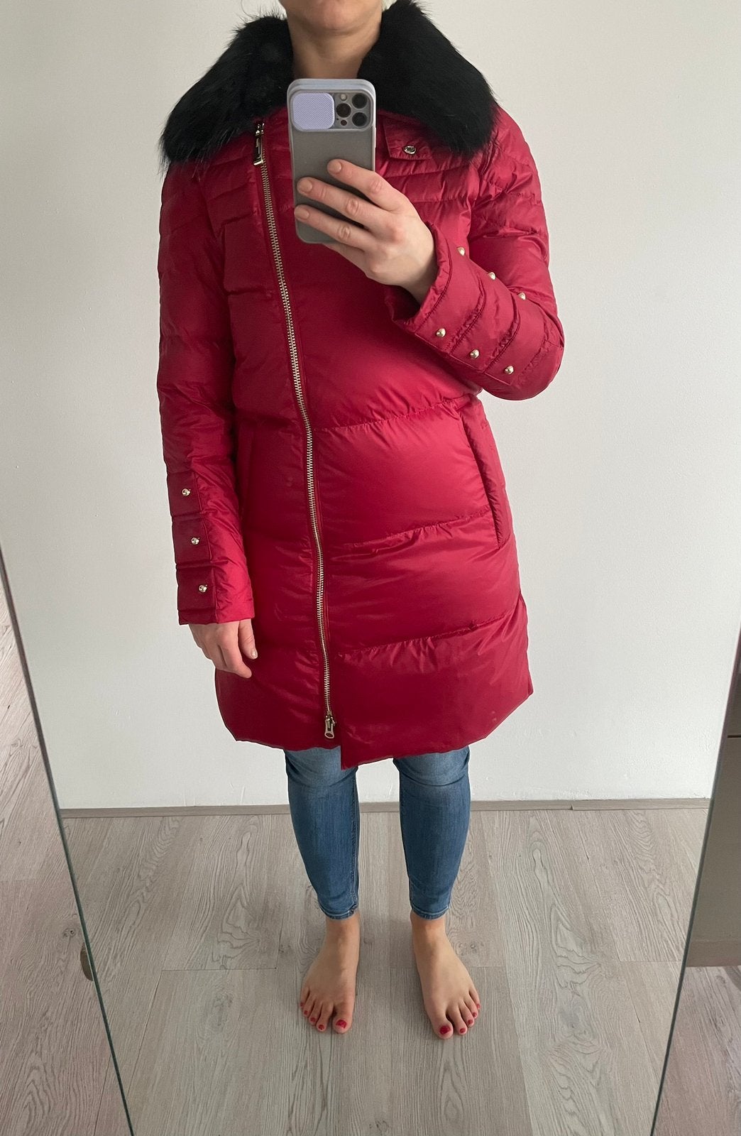 Just Cavalli winterjas, Ophalen of Verzenden, Zo goed als nieuw, Maat 34 (XS) of kleiner, Rood