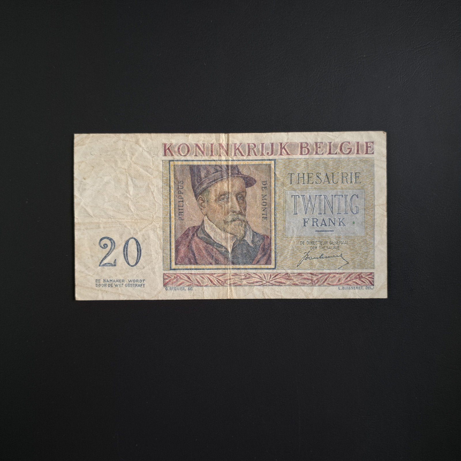 20 franc België #040, Postzegels en Munten, Verzenden, België, Los biljet