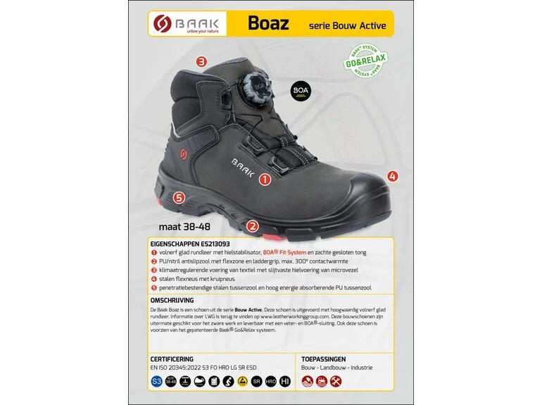 Baak Boaz BOA 213093 S3 | Maten 38 t/m 48, Baak, Werkschoenendeal, Marktplaats@werkschoenendeal.nl, Dames
