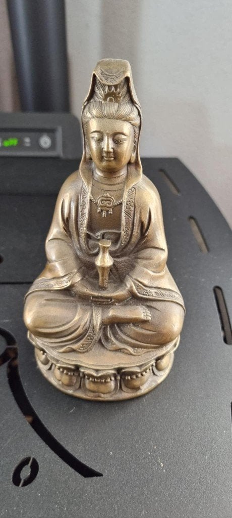 Bronze Guanyin Beeld - ca. 1960-1980 - China, Ophalen of Verzenden, Brons