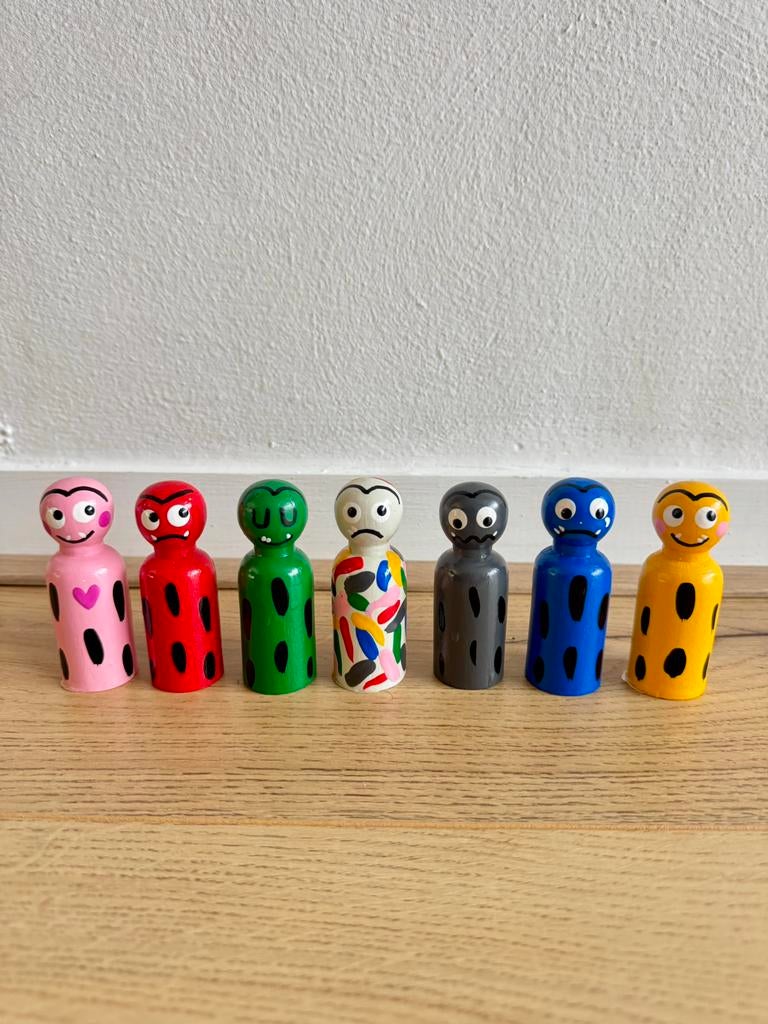 Houten pegdolls - De kleur van emoties Kleurenmonsters, Ophalen of Verzenden, Nieuw, Overige typen