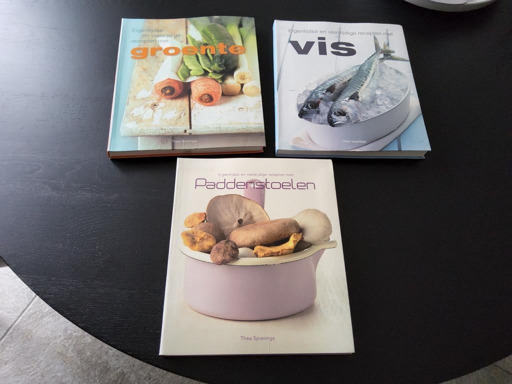 3 kookboeken Vis Paddestoelen Groente, Boeken, Ophalen of Verzenden, Zo goed als nieuw