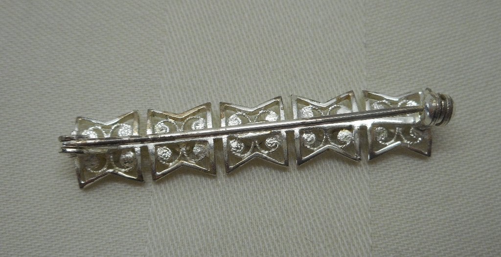 Zilveren vintage broche met markasiet nr.1066, 4 tot 7 cm, Verzenden, Zo goed als nieuw, Zilver