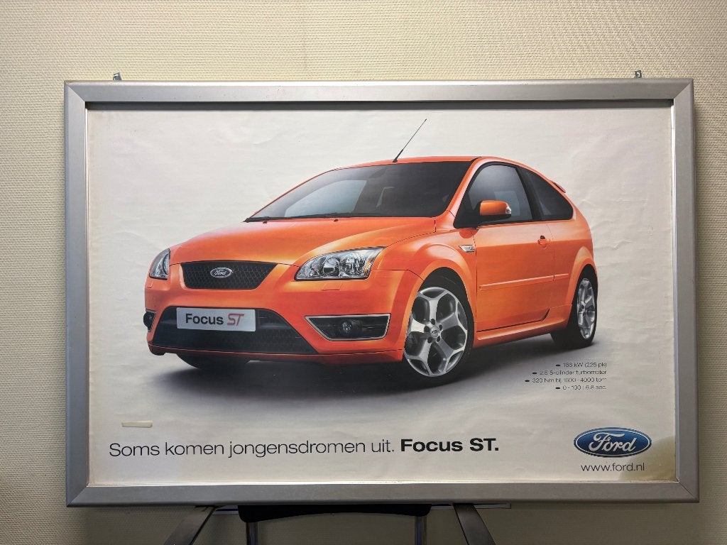 Grote Ford Focus ST Poster A0 formaat in Alu. Kliklijst, Ophalen, Gebruikt