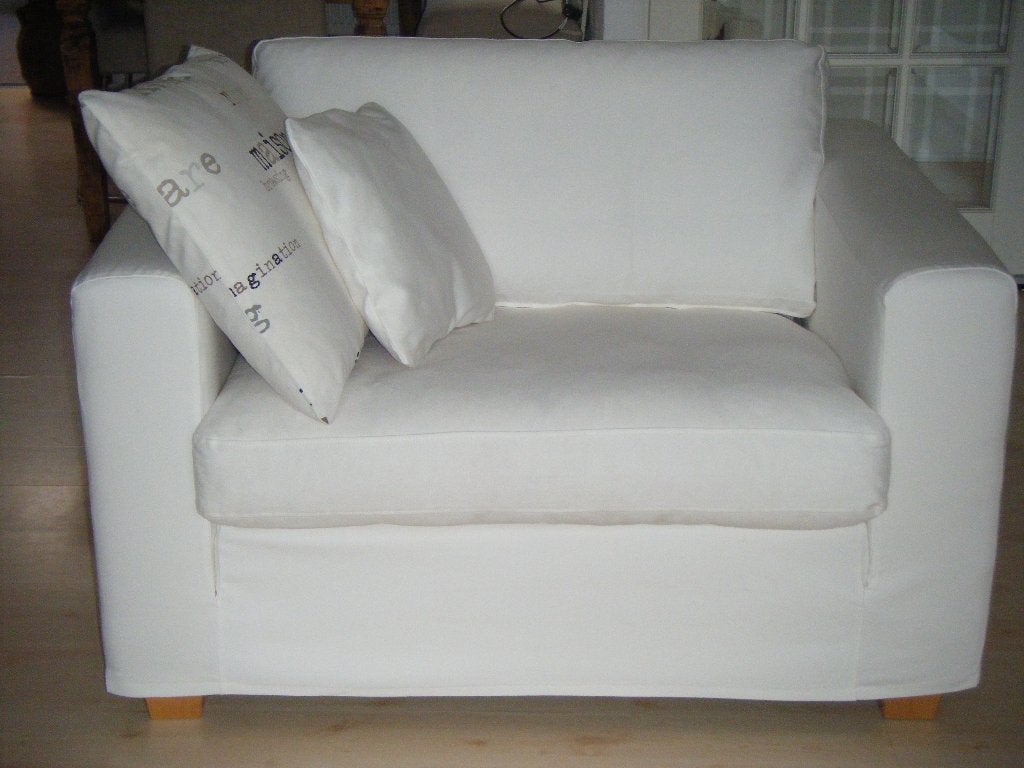 Comfortabele loveseat van Linteloo/ donsgevulde kudssens, 75 tot 100 cm, Ophalen of Verzenden, Zo goed als nieuw, 100 tot 125 cm