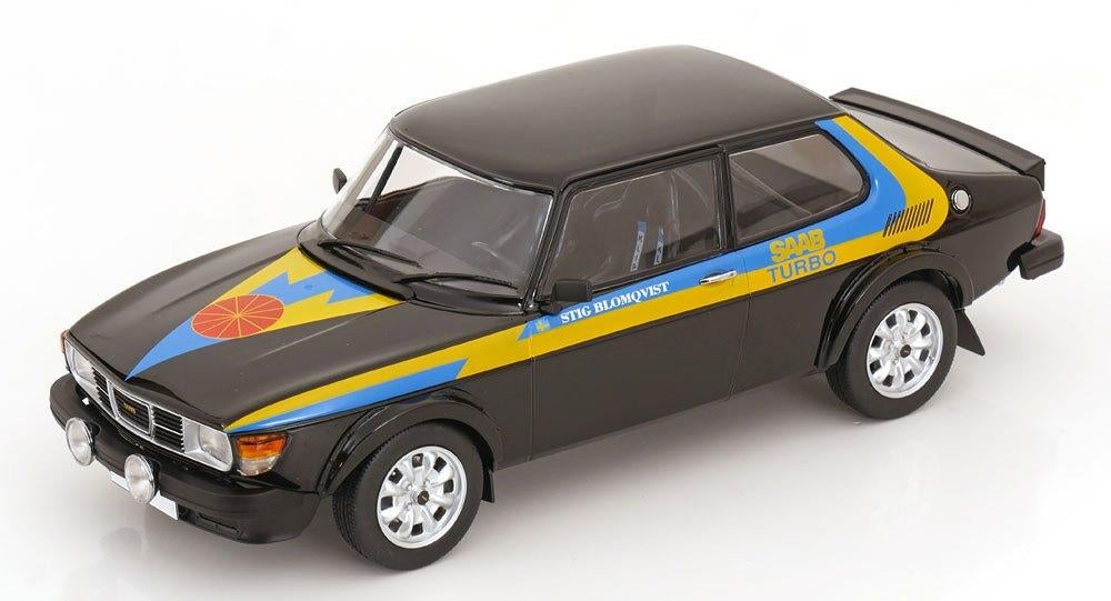 Saab 99 Turbo 1977 "Stig Blomqvist" Zwart / Geel 1-18 MCG Mo, Overige merken, Tschuiten@hotmail.com, Duitsland, Auto