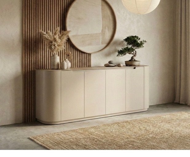Stijlvol nieuw Dressoir Como Mat Beige Keramie Travertinlook, Ophalen, Overige materialen, Nieuw, 200 cm of meer