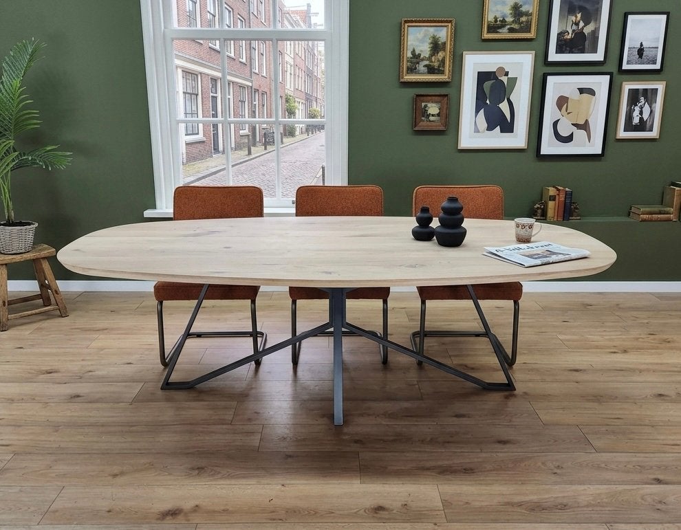Foto 3 van Eiken deens ovale tafel eettafel MAATWERK Eikenhout