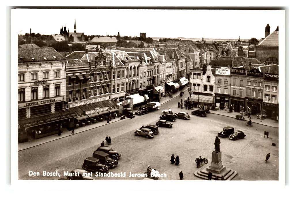 Den Bosch, Markt met Standbeeld Jeroen Bosch, Verzenden, 1940 tot 1960, Ongelopen, Noord-Brabant