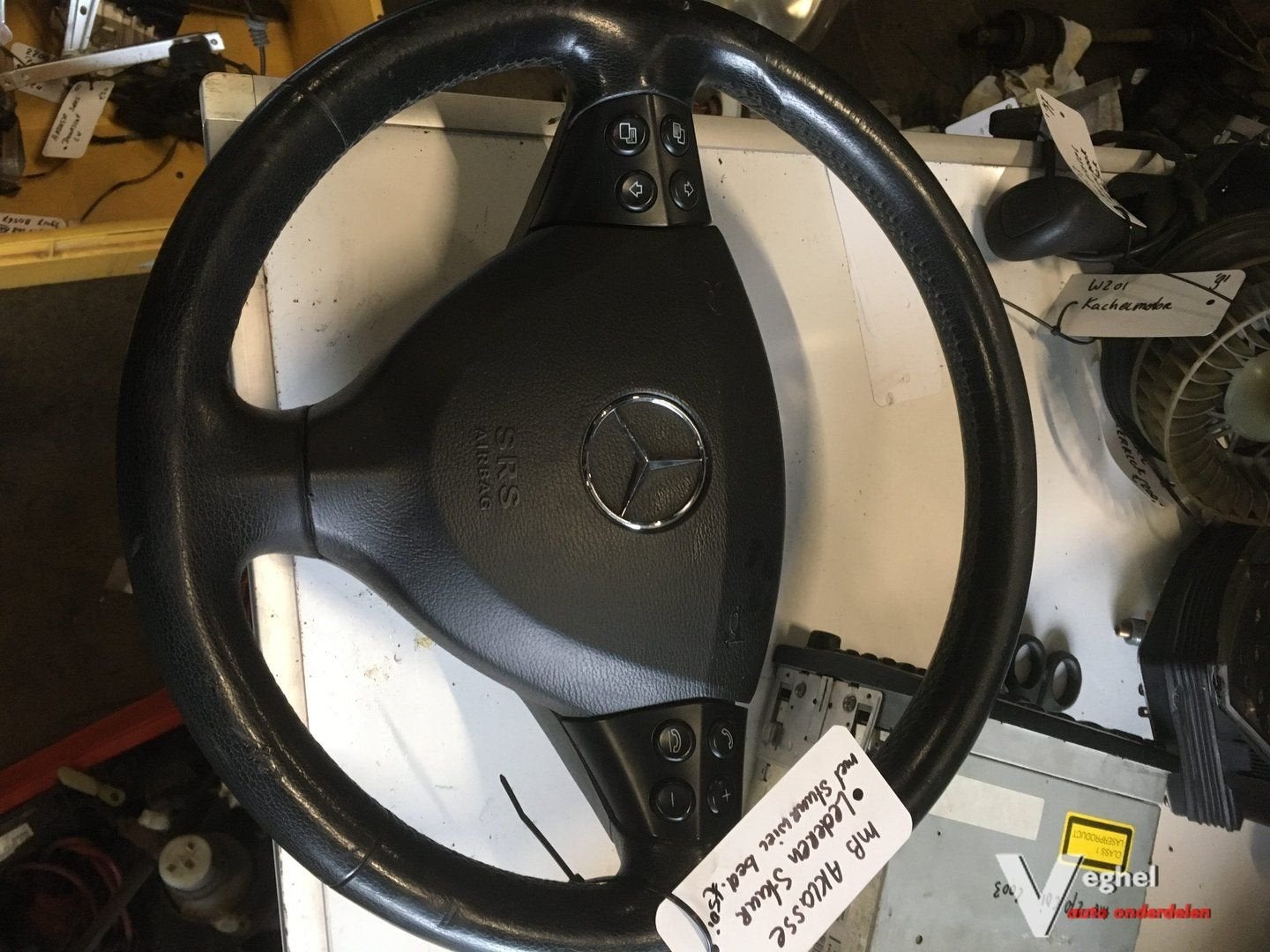 Mercedes A klasse 2005  lederen airbag stuurwiel met bedieni, Gebruikt, -, -, Ophalen of Verzenden