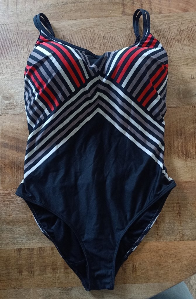 Prima donna badpak 85 E ZGAN zwart rood wit 85E, Zwart, Badpak, Ophalen of Verzenden, Zo goed als nieuw