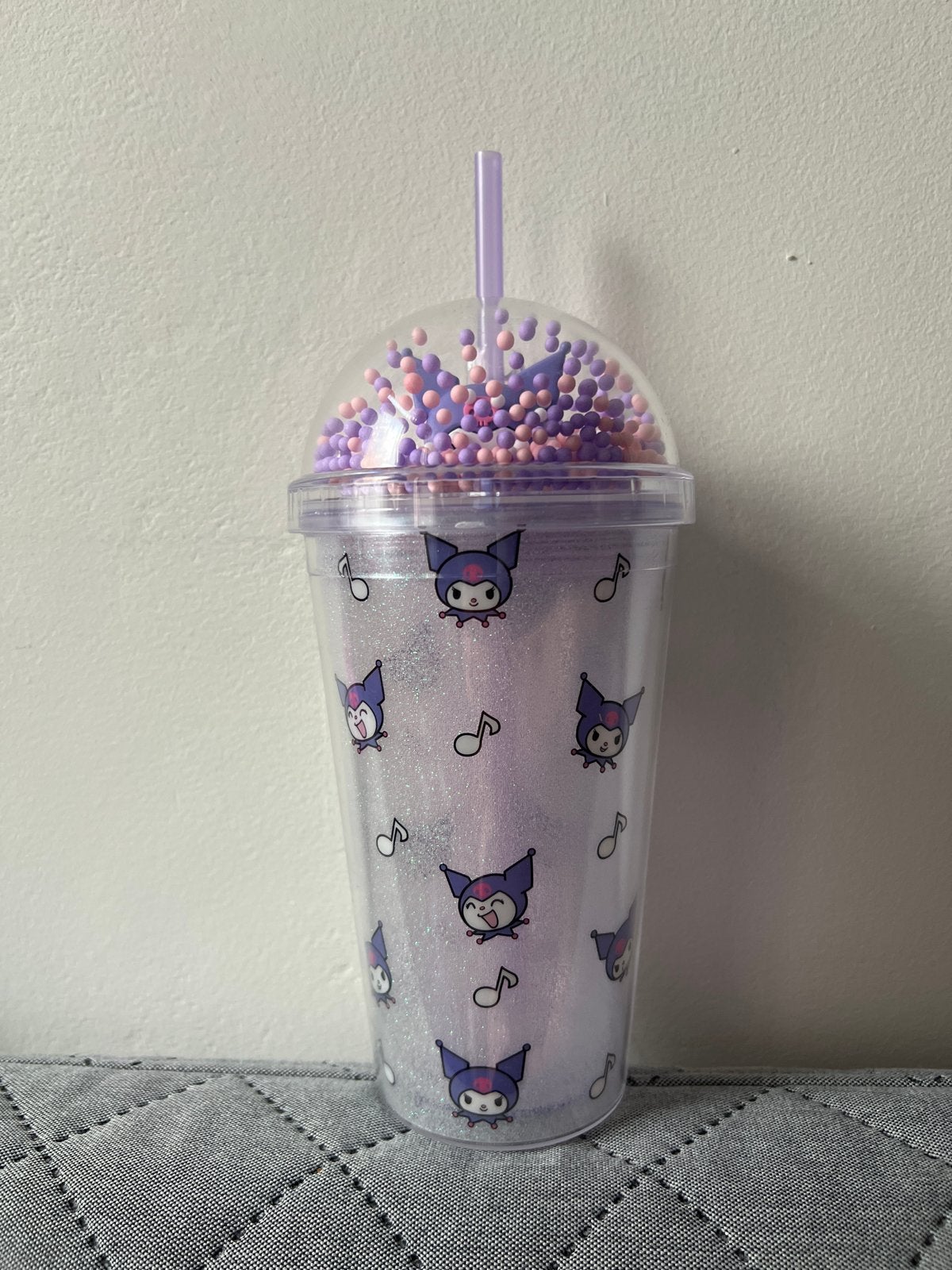 Leuke beker met rietje en Kuromi print, Ophalen, Overige typen, Paars, Kunststof