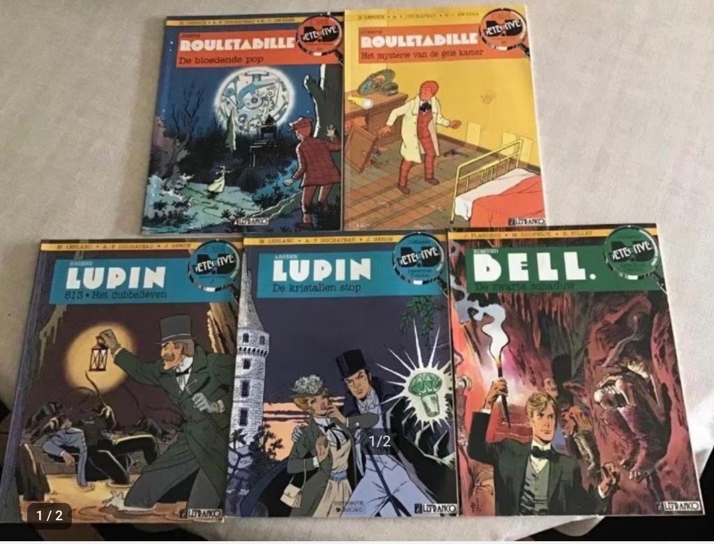 7 diverse detectivestrips (Lupin,Maigret), Meerdere stripboeken, Ophalen of Verzenden, Gelezen