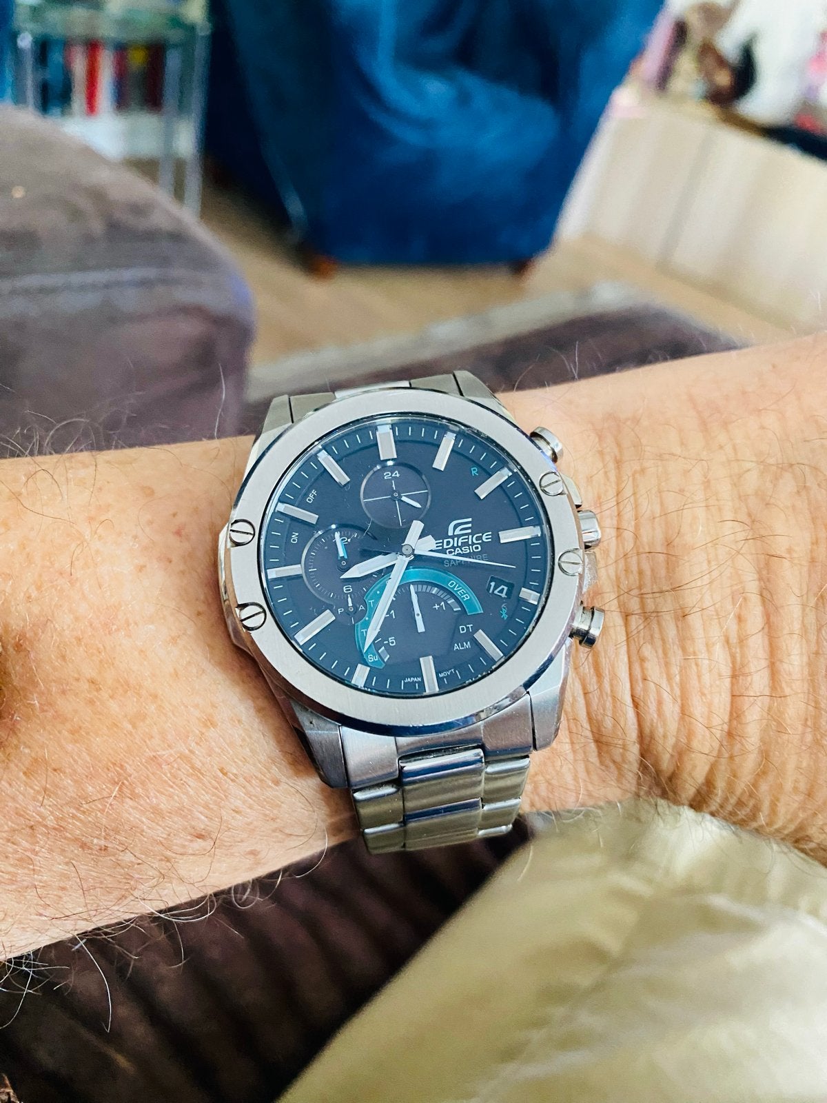 Casio Edifice Herenhorloge EQB-1000D-1A - Zo goed als nieuw, Casio, Staal, Polshorloge, Ophalen of Verzenden