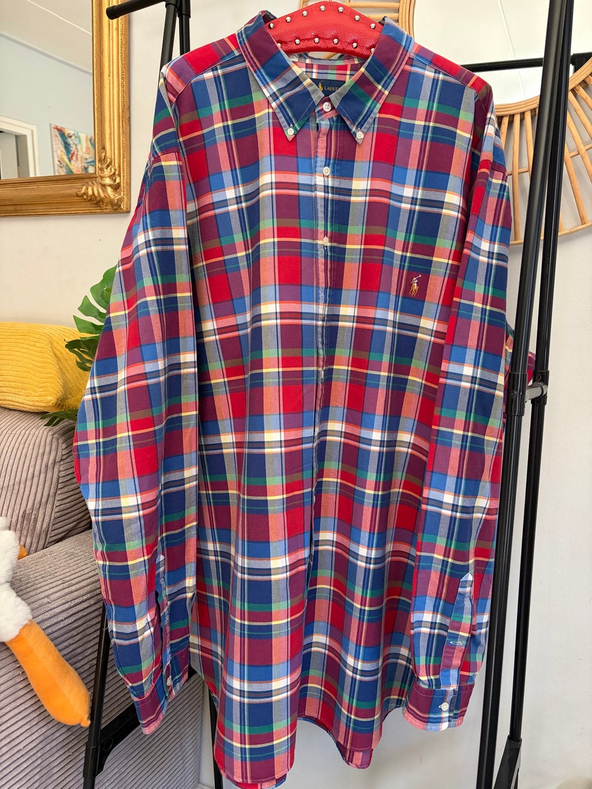 Ralph Lauren Geruit Overhemd Maat 4XL - Zeer Goede Staat, Kleding | Heren, Grote Maten, Ophalen of Verzenden, Zo goed als nieuw